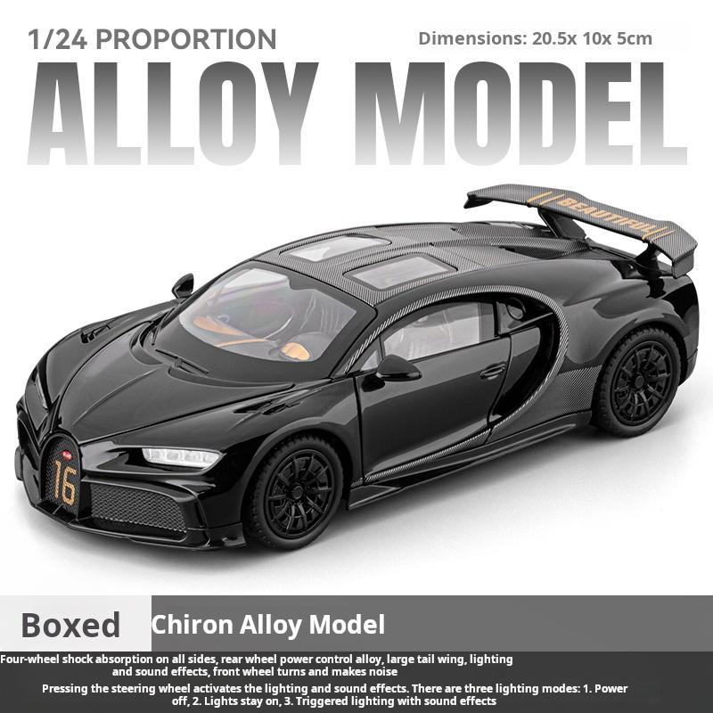 1:24 Skala Exquisite Boxed Diecast Alloy Bgti Chiron Supercar Modell Kinder Jungen Spielzeug Schreibtischdekoration