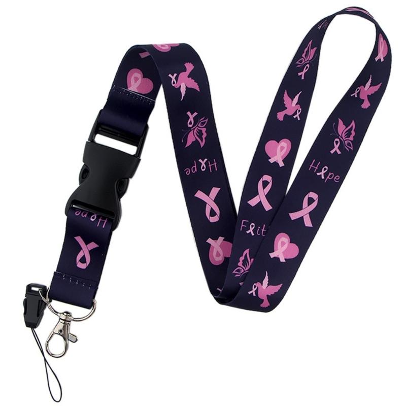 5pcs Support Phone Holder Ribbon Lanyard Neck Strap Quick Release Buckle for Keys and Phones Awareness Accessories