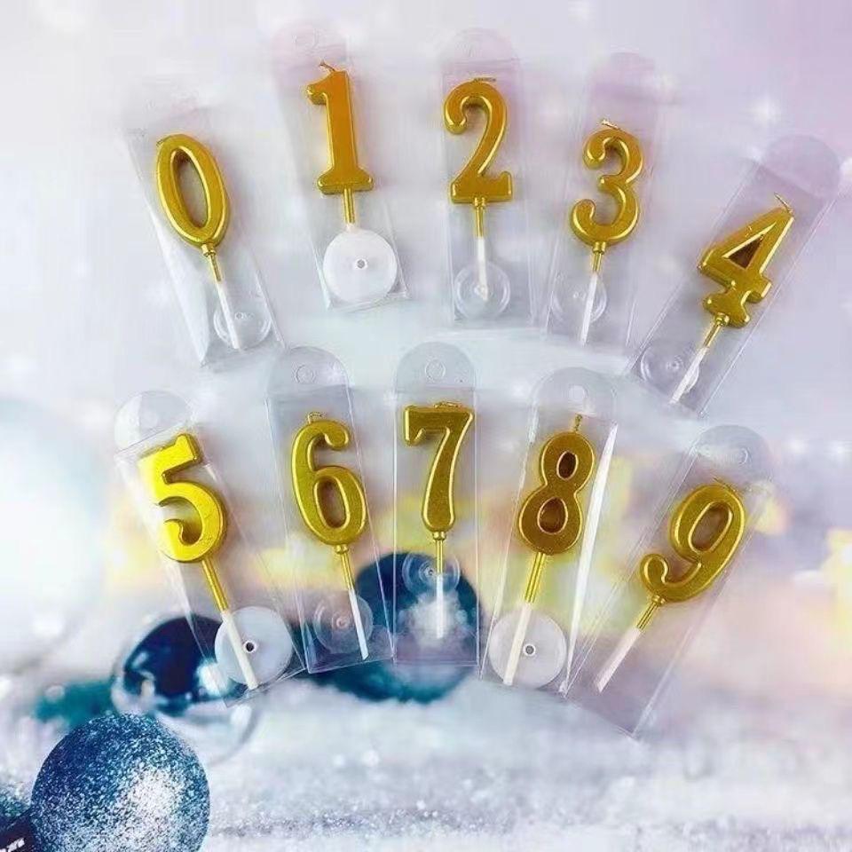 Gold Number Candles for Kids' Birthday Cake and Party Decoration