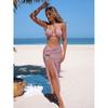 Women Sexy Solid Three Piece Bikini Swimsuit For Beach Vacation Hot Spring