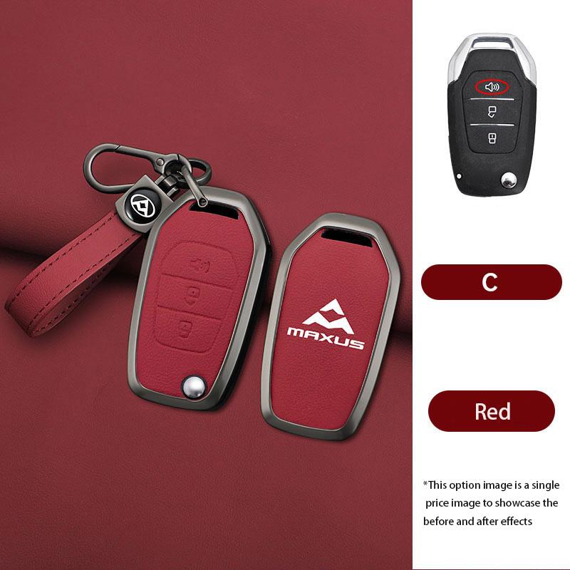 Interior Mouldings Zinc Alloy Leather Car Key Case Cover For SAIC MAXUS T60 Keychain Remote Auto Protection Guard Shell Fob Hold