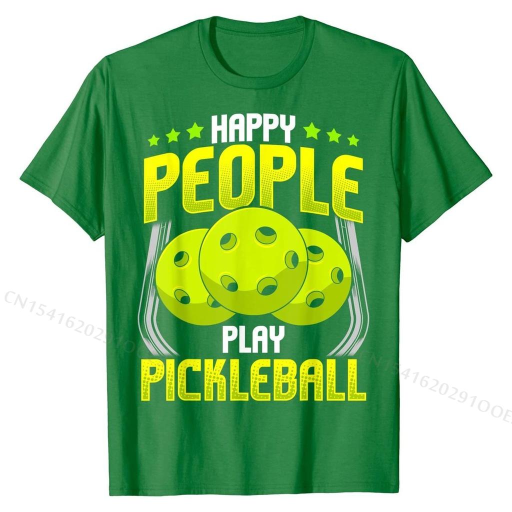 Happy People Play Pickleball Funny Quotes Men Women T-Shirt Unique T Shirts for Men Cotton Tops T Shirt Design New
