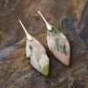 Luxury New Bohemian Emperor Stone Leaf Pendant Earrings European and American Popular Ins Jewelry Jewelry