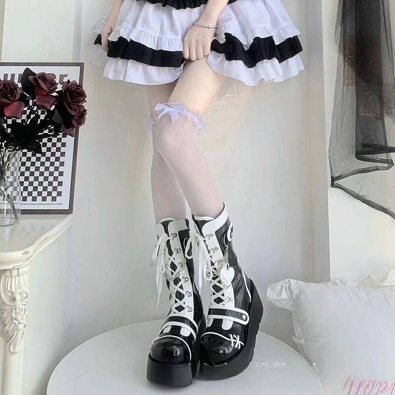Fashion Boots for Women Gothic Women Shoes Fashionable Motorcycle Boots for Women High Platform Wedges Boot Lolita Women's Shoes Zapatos
