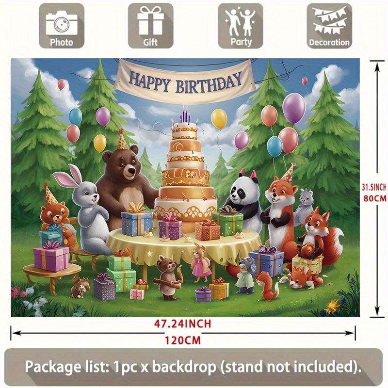 Party Backdrop Cake Flat Animals Cafe Restaurant Club Garage Booths Studio Photo Background Decor Birthday Party Decor