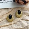 Geometric Oval Earrings Elegant Jewelry Vintage Drop Metal Earrings  Party