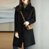 Women's Slim Woolen Mid-Length Coat - 2026 Autumn/Winter Korean Style, Petite & Plus Size, Thickened for Temperate Weather