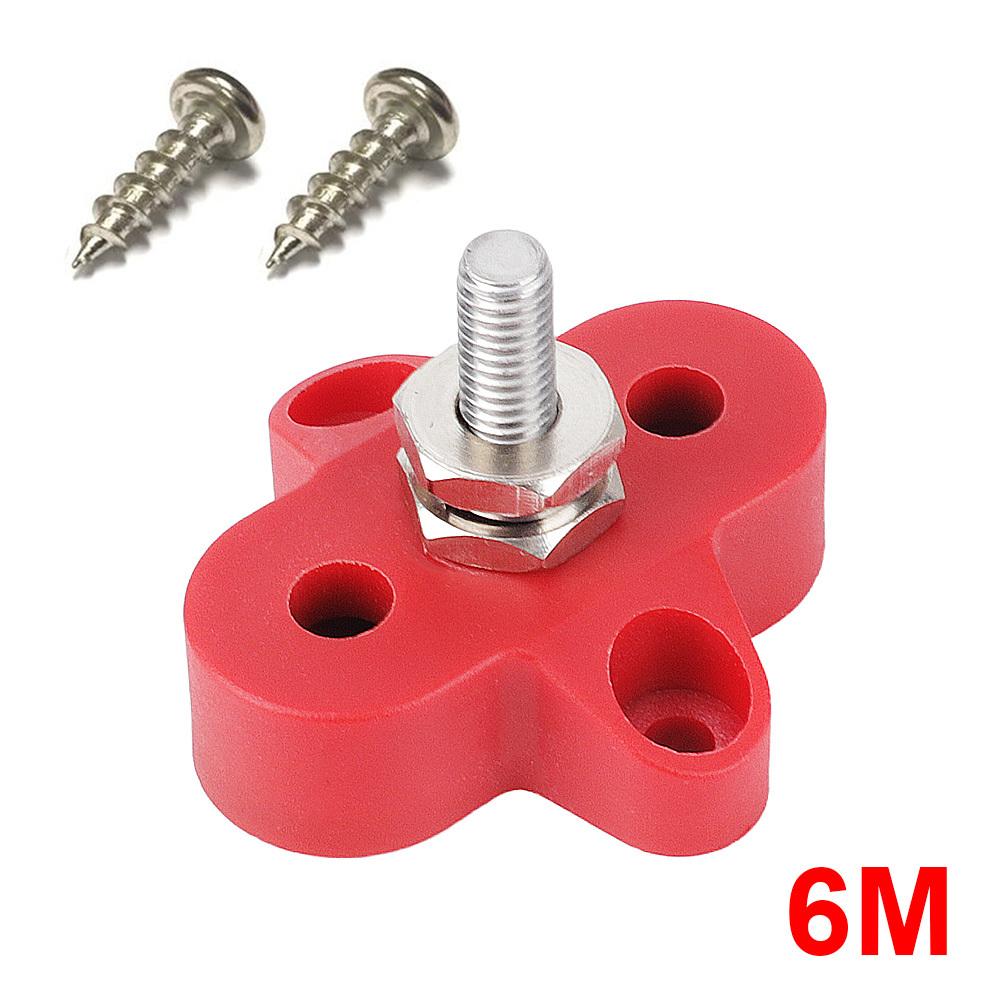 

1/4 M6 M8 M10 Terminal Block Stud M6 80A DC 48V Busbar Positive Negative Power Distribution Stud for Truck RV Ship Boat