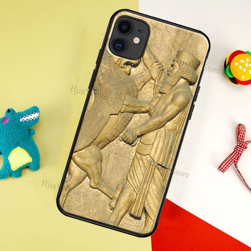 Lamassu Assyrian Mesopotamian Fall Für iPhone 13 11 14 Pro Max 12 mini 6S 7 8 Plus X XR XS Max SE 2020 Weiche TPU Coque