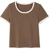 EICHITOO Women's 2026 Summer Colorblock Round Neck T-Shirt