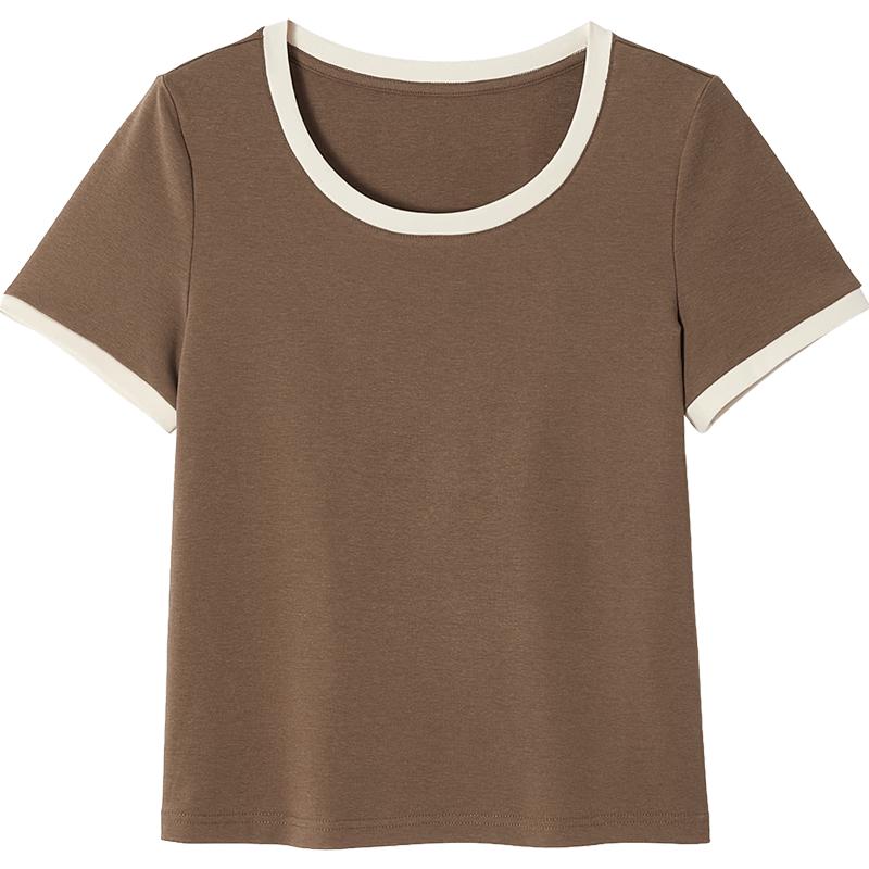 EICHITOO Women's 2026 Summer Colorblock Round Neck T-Shirt