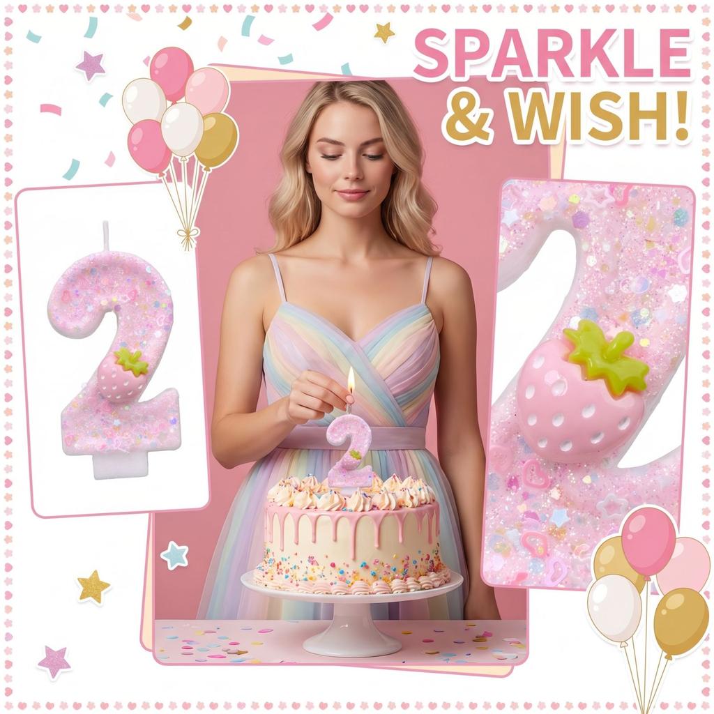 Fashion Cartoon Creative Birthday Candles Party Digital Candles