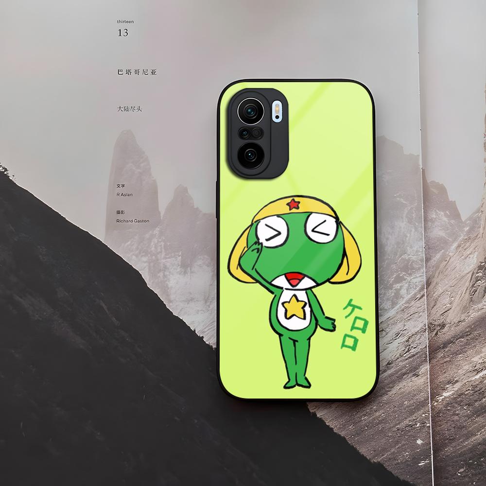 Cartoon Keroro Gunsou Frog Phone Case Tempered Glass For Xiaomi 15 14 12 Lite Pro 13 11t Lite POCO M6 M5 X6 X5 X3 F5 F6 Pro Cove
