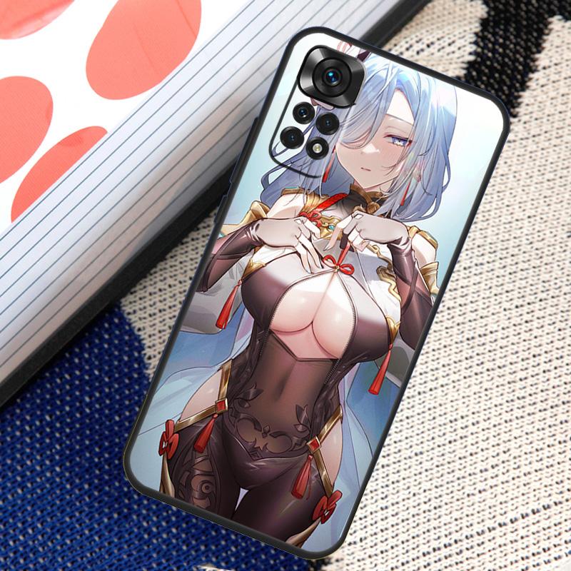 

Чехол Genshin Anime Shenhe для Xiaomi Redmi Note 10 11 Pro 8 9 12 Pro 11S 10S 9S Redmi 9 10 12C 9C 10C задняя крышка Redmi Note 11 Pro