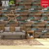 Industrial Retro Faux Wood Grain Self-Adhesive Wallpaper with PVC Backing