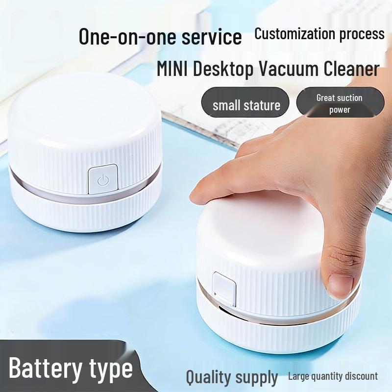 Compact Handheld Desktop Vacuum Cleaner - Black & White Portable Student Gift