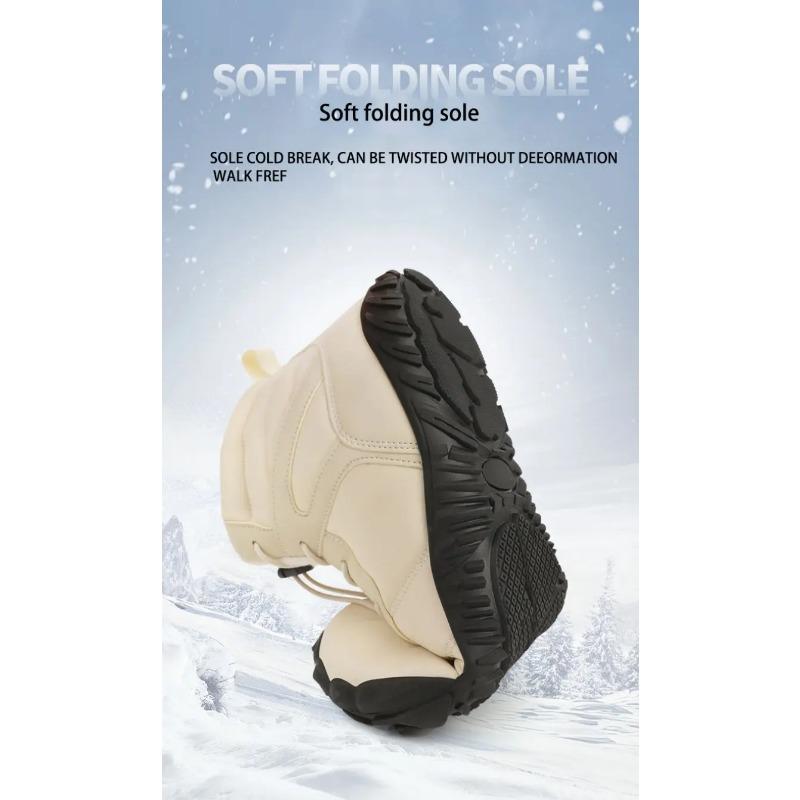Men's And Women's Snow Boots, Winter Outdoor Hiking Shoes, Waterproof And Warm Fur Lined Casual Hiking Boots