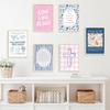 6Pcs Pink Blue Christian Wall Art Bow Bible Verse Floral Canvas Wall Decor Religious Pictures Jesus Scripture Poster Prints Trendy Preppy Painting