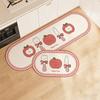 Kitchen Carpet PVC Waterproof Leather Non-slip Oil-proof Floor Mat Korean Style Red Apple Minimalist Long Strip Rug Home Decor