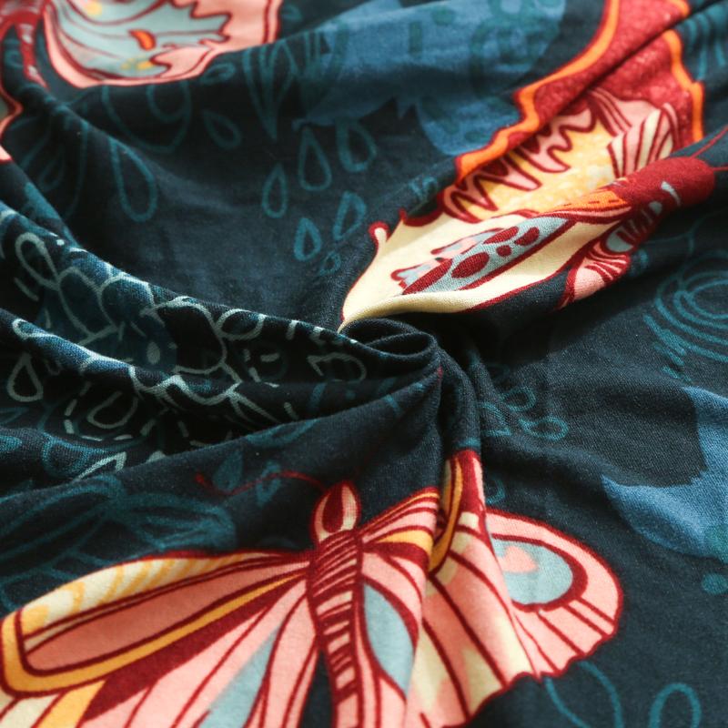 LANMOLIFE Armless Futon Slipcovers Stretch Folding Sofa Bed Cover with Elastic Bottom, Printed Fitted Couch Cover