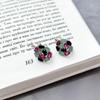 Silver Earrings with Natural Sapphire, Emerald, Ruby (2142652)