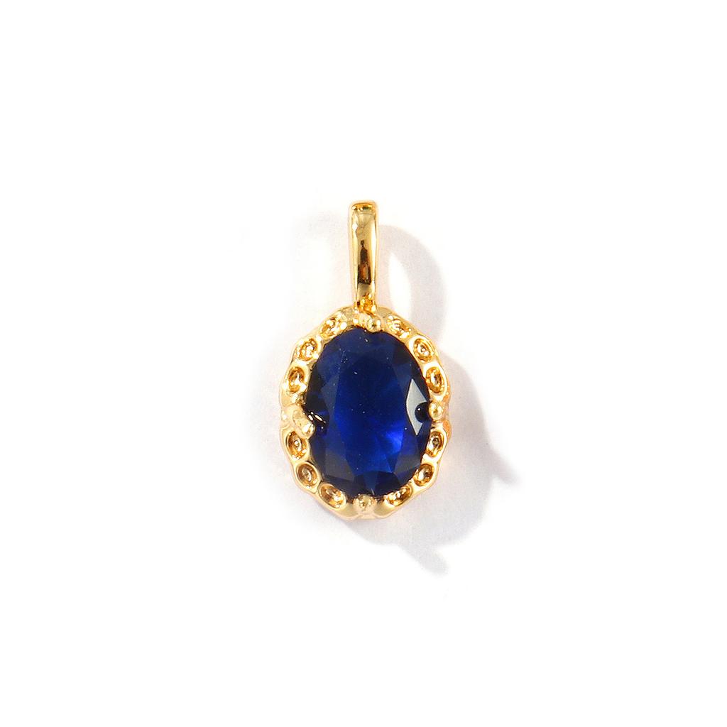 2 PCs Oval Brass & Rhinestone Birthstone Charms 18K Gold Plated Oval Pedndants For DIY Necklace Jewelry Making Findings 15mmx8mm