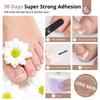 Saviland Nail Tips and Glue Gel 216 Toe Nail Short French Toe Brown Fake Toe Strong Nail for Nail Nail Nail Drill Nail File Buffer for Nail Art Kit