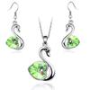 Cigno di cristallo Ciondolo charm amante moda Set di gioielli regalo di compleanno presente Collana Orecchino charm di qualità ragazza appuntamento