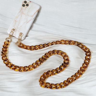 New Phone Accessory Detachable Parts Chain Amber Crossbody Resin Luxury Strap Women Phone Case Chains Acrylic Shoulder Chain