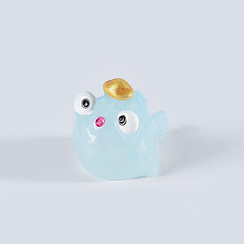 Miniaturas de animales marinos de resina luminosa en la oscuridad, adorno en miniatura para pecera, jardín, casa de muñecas, accesorios