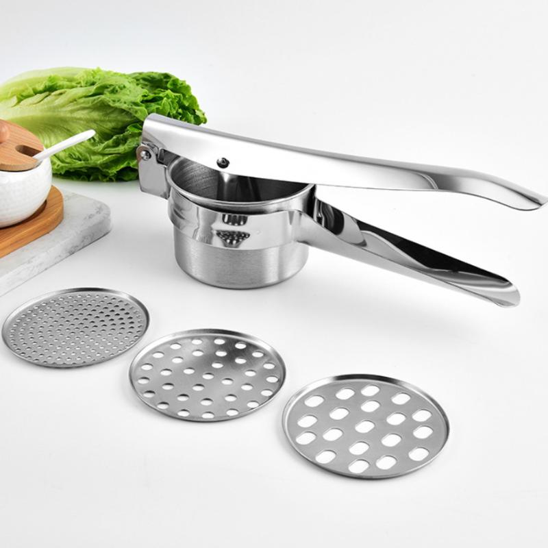 1Pcs Stainless Steel Potato Ricer With Silicone Handle And Replaceable Chassis Potato Mashers Presses Mashing Mashed Potatoes