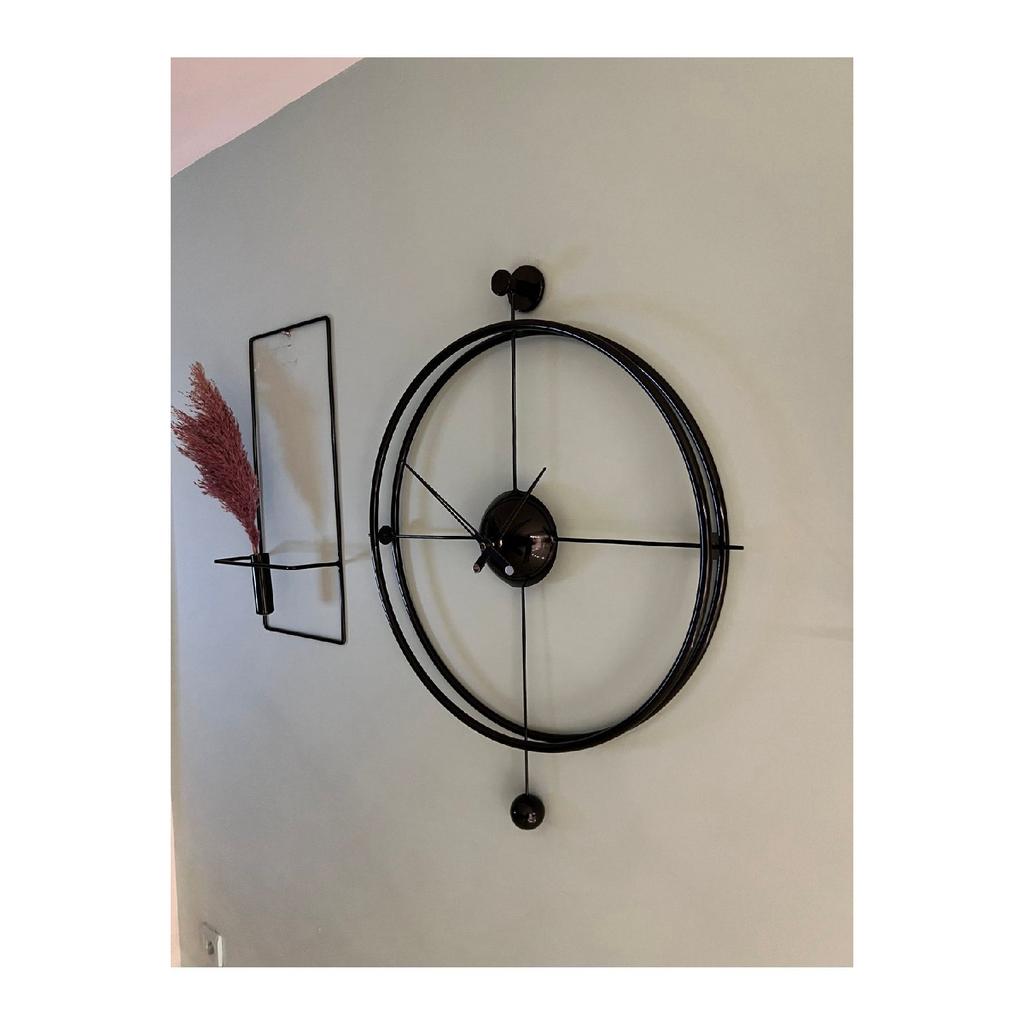 Set Of 3 Black Versacem Time Metal Wall Clock 50*75, Modern Decorative Metal Wall Clock
