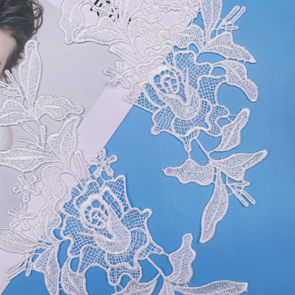 Garment Lace Factory Polyester Light To Flower, Hollow Water-Soluble To Flower, Water-Soluble Lace Flower Sticker Clothes Lace Fabric