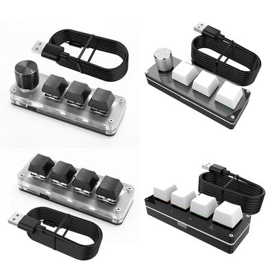 3 Tasten 1 Knopf/4 Tasten Einhand Mechanische Gaming-Tastatur Hotswap Kabelgebundenes USB Mechanisches Makro-Pad für Gamer/Designer/Video-Editoren