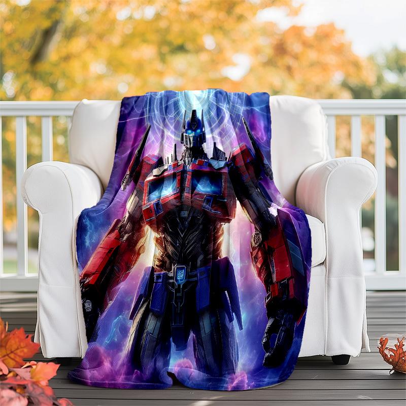 1pc Transformers2 Theme Blanket - Digital Print, Polyester, Cozy for All Seasons, Perfect for Outdoor, Camping, and Travel
