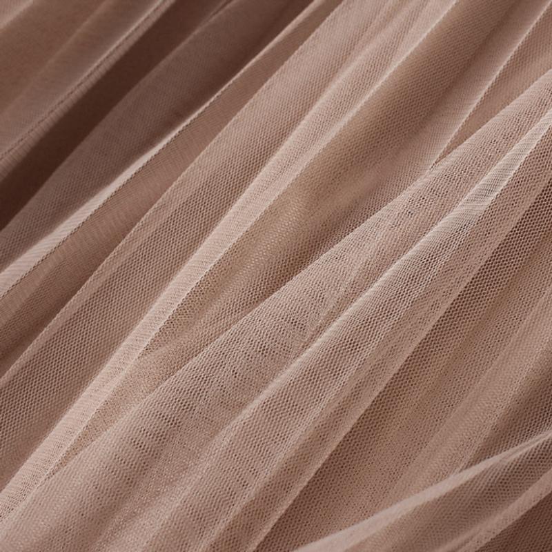 Korean Version of The High-waist Lace Stitching Mesh Skirt Women's Pleated Skirt A-line Mid-length Skirts