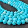 Piękne miętowo-niebieskie koraliki z magnezytu, okrągłe koraliki z kamienia, luźne koraliki o rozmiarach 6 mm, 8 mm i 10 mm, koraliki na sznurku o długości 14-15 cali.