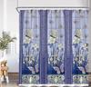 Stained Glass Garden Shower Curtain Butterfly Flower Church Stained Glass Pattern Art Shower Curtain 120X180Cm