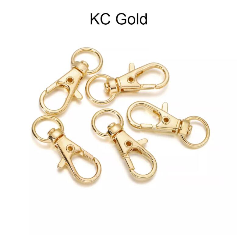 10Pcs/Lot Swivel Lobster Clasp Hooks Keychain Split Key Ring Connector for Bag Belt Dog Chains DIY Jewelry Making Findings
