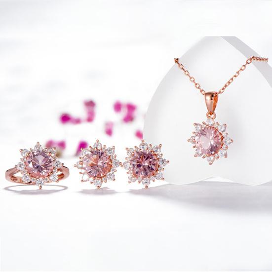 Ensemble de bijoux pour femmes, pendentif flocon de neige en zircone cubique, collier, boucles d'oreilles, bague