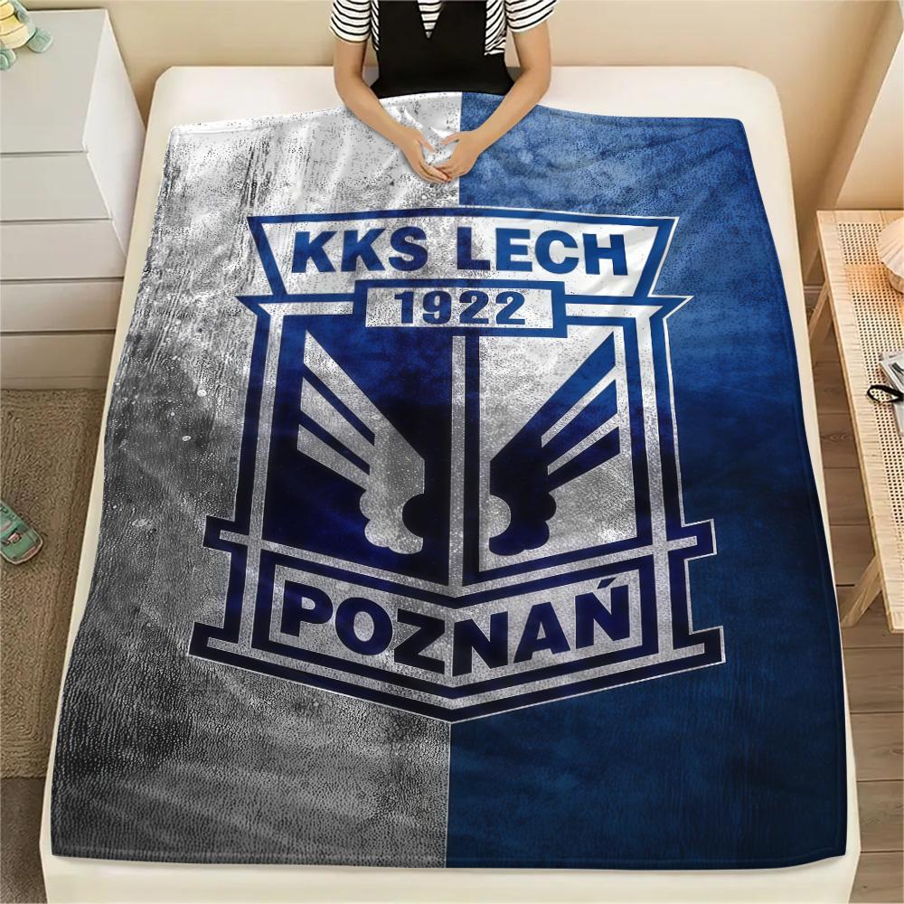 KKS Lech Coperta in Flanella, Alta qualità Confortevole per Tutte le Stagioni, Decorazione per la Casa, Calore e Comfort