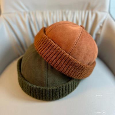 Chapeaux Rétro Sans Bord Hiver Rue Chapeau Peau de Melon Unisexe Mode Extérieure Décontracté Casquette de Marin Robe