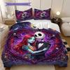 1PC The Nightmare Before Christmas Pattern Bedding Quilt Set Quilt Cover Pillowcase Home Decoration (1 * Duvet Cover + 2 * Pillowcase, Without Core)