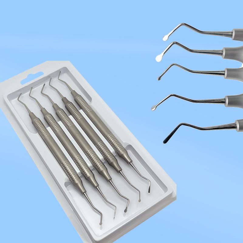 5 Stück Dental Zahnfleischretraktionsfaden-Packer Gezahnter Separator Picker Platzierungsinstrument Zahnarztwerkzeuge