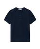 OX STUDIOS Ribbed Semi Muscle Fit Henley Neck T-Shirt (Navy)