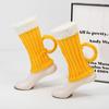 Luvas de Tricô de Lã 3D Caneca de Cerveja Amarelas Luvas Quentes Novas Luvas de Copo de Cerveja Outono e Inverno