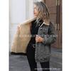 DICFY Women's Vintage Casual Solid Color Print Autumn Winter Long Sleeve POLO Neck Jackets & Coats