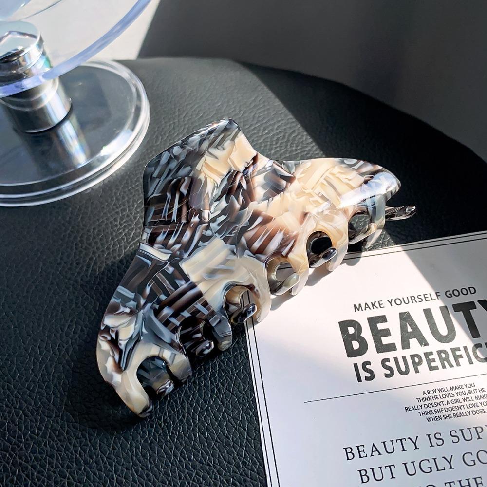 Hair Clip Fresh Acetate Hair Claw Solid Color Tortoiseshell Hair Claw Printing Shark Clip  Girls