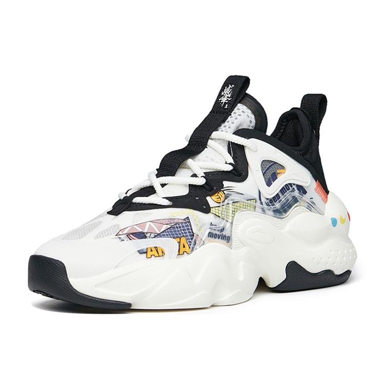New Anta Bastard Life Collection Lightweight And Wear Resistant Low Top Skateboard Shoes Women's White Black Green 122228080-5