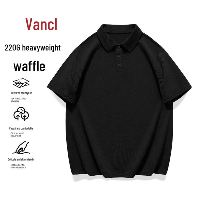 VANCL Men s Premium Waffle Knit Short-Sleeve Polo Shirt 2XL
